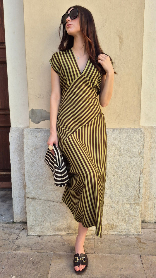 VESTIDO RAYAS RANIA (VERDE)
