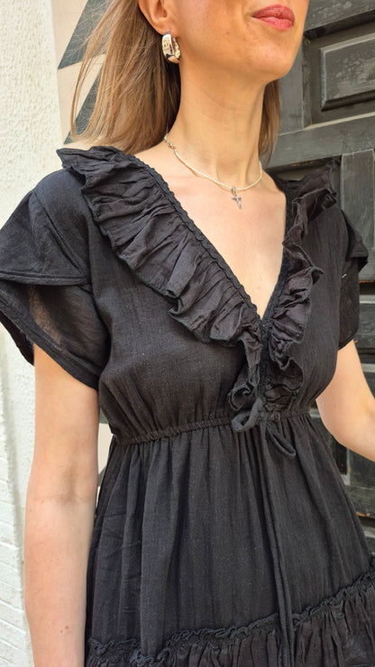 VESTIDO CORTO MORPHEO (NEGRO)
