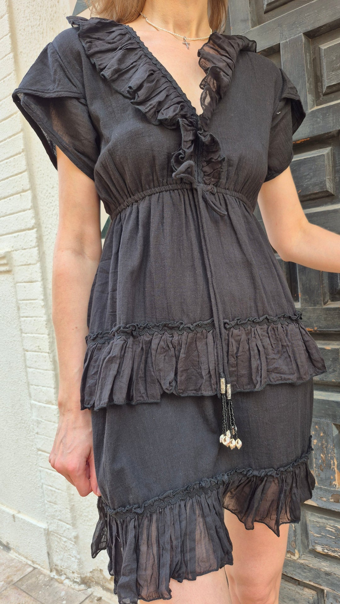 VESTIDO CORTO MORPHEO (NEGRO)