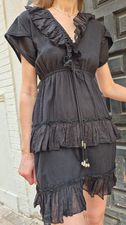 VESTIDO CORTO MORPHEO (NEGRO)