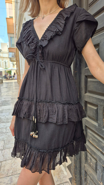 VESTIDO CORTO MORPHEO (NEGRO)
