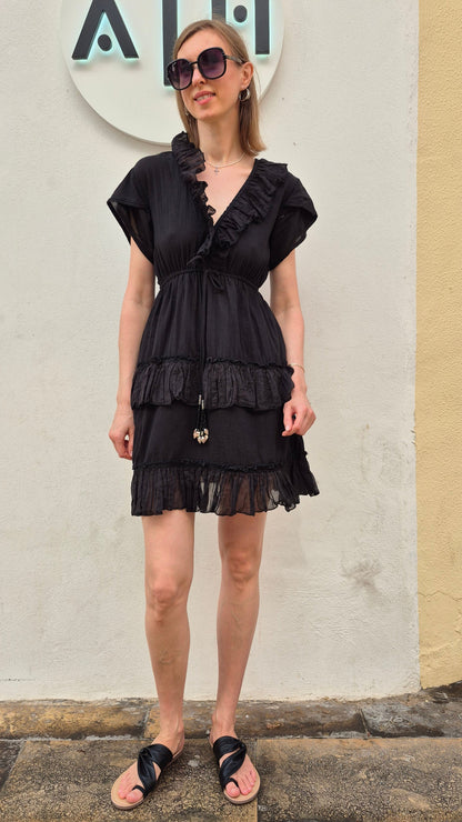 VESTIDO CORTO MORPHEO (NEGRO)