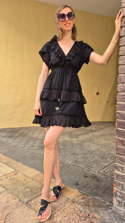 VESTIDO CORTO MORPHEO (NEGRO)