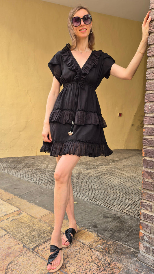 VESTIDO CORTO MORPHEO (NEGRO)