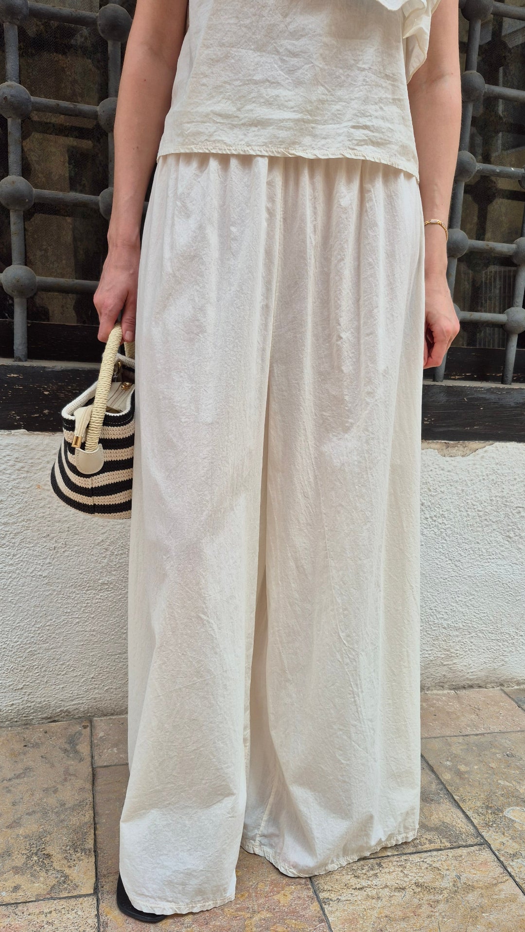 PANTALÓN PATA ANCHA CARMINA (BEIGE)