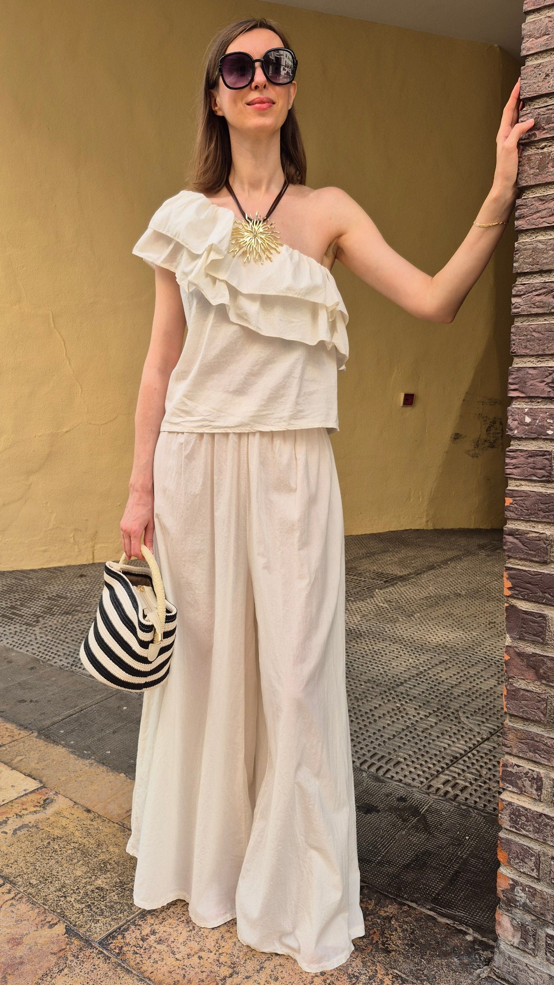 PANTALÓN PATA ANCHA CARMINA (BEIGE)