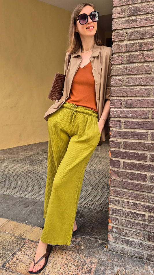 PANTALÓN RAYAS RELIEVE (PISTACHO)