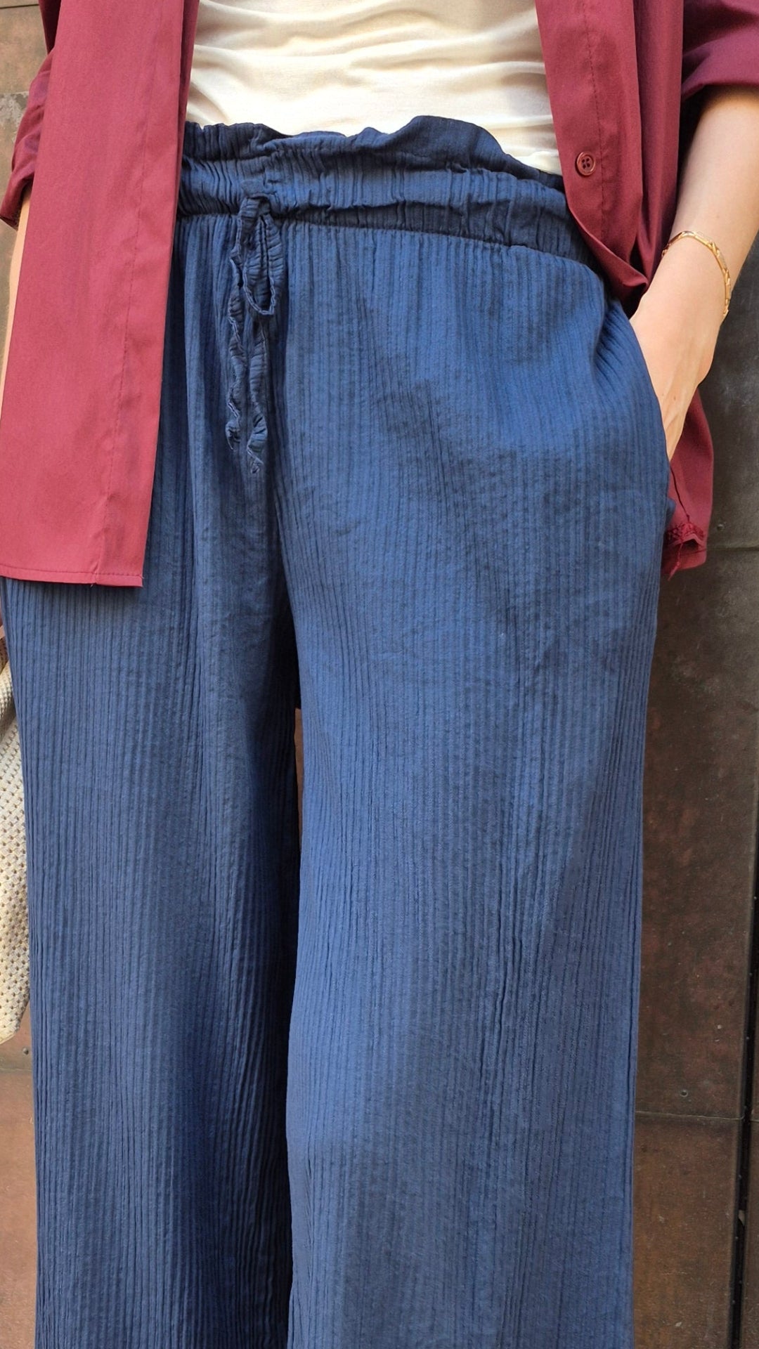 PANTALÓN RAYAS RELIEVE (AZUL)