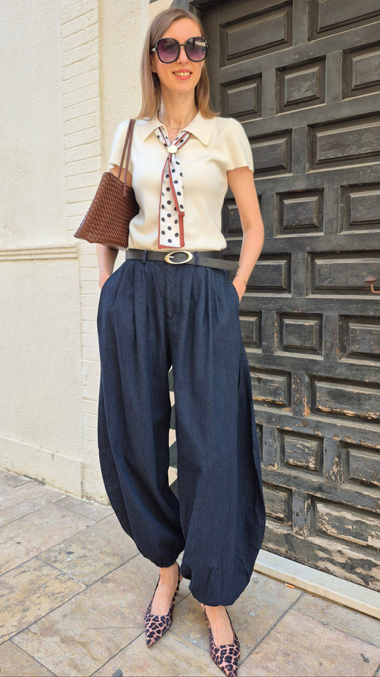 PANTALÓN BOMBACHO DENIM