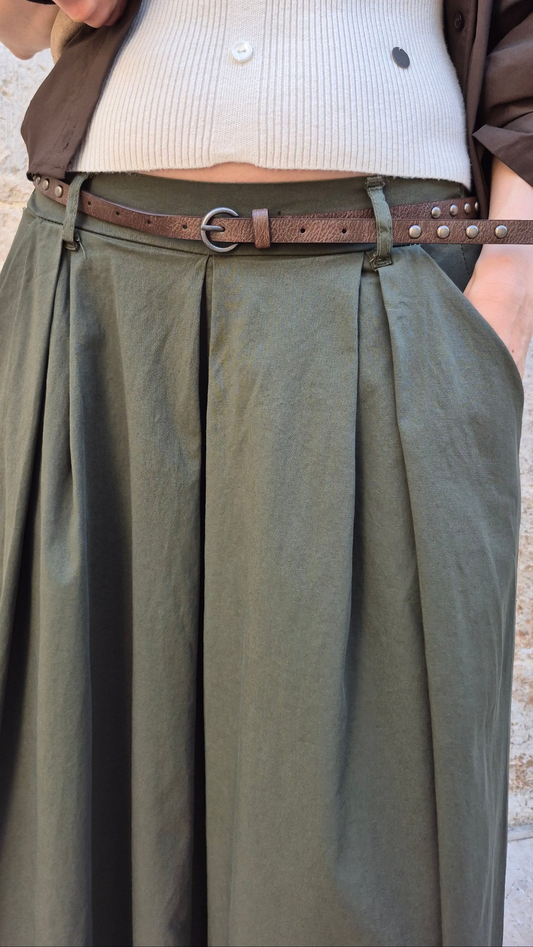 PANTALÓN ANCHO TACHAS (VERDE)
