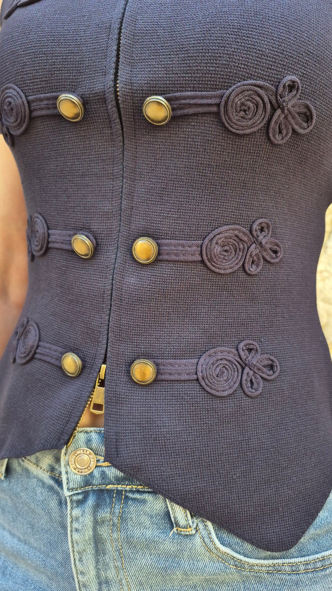 CHALECO PUNTO CUELLO REDONDO (AZUL)