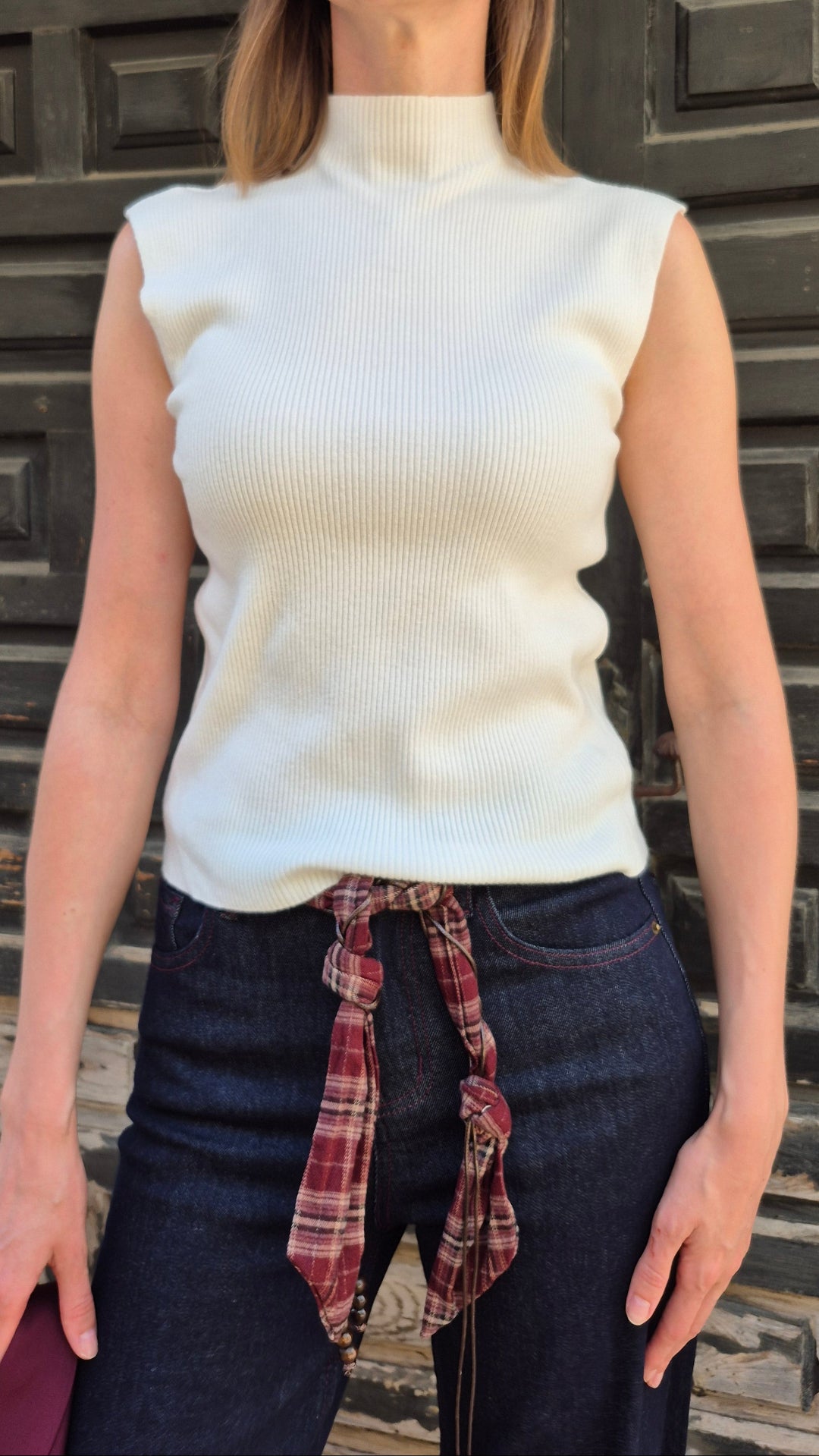 TOP PUNTO CUELLO PERKINS (BLANCO)