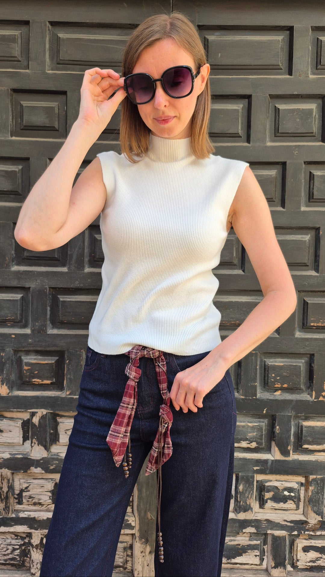 TOP PUNTO CUELLO PERKINS (BLANCO)