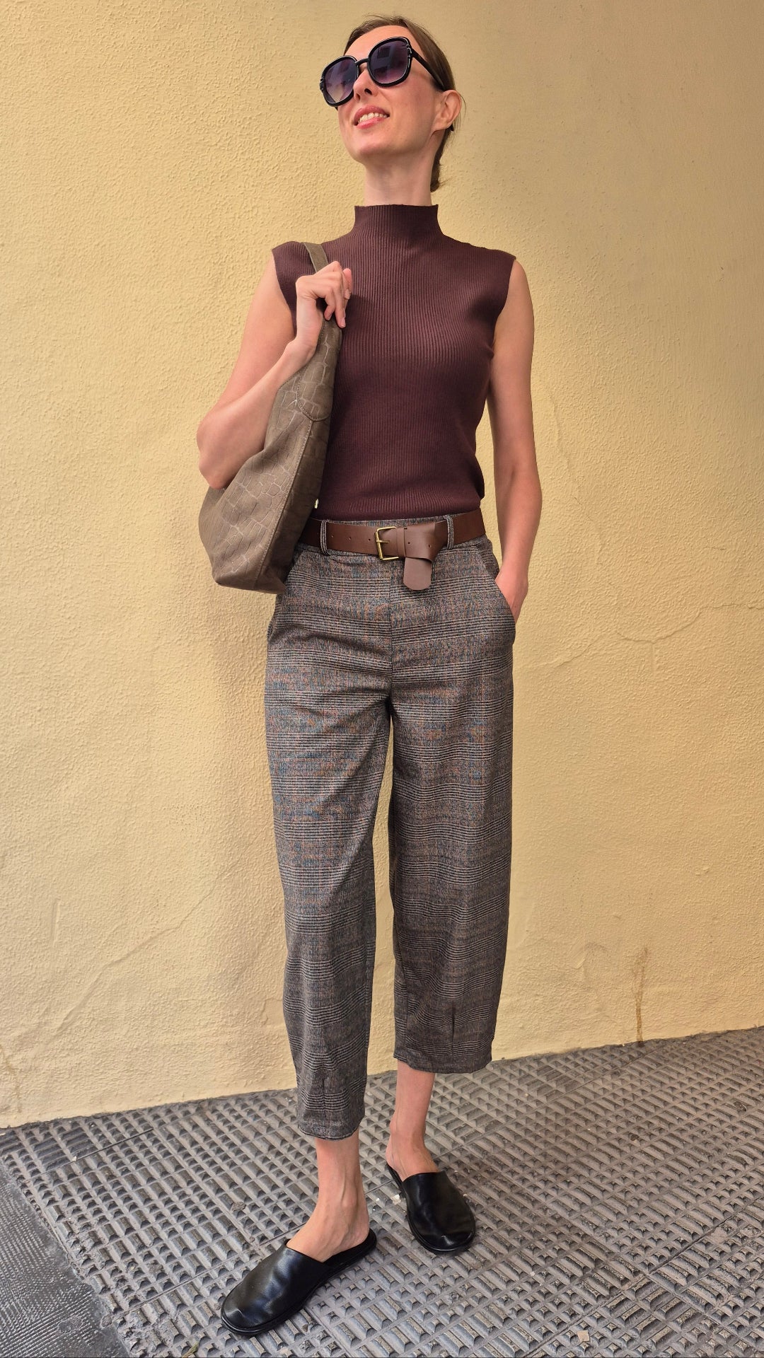 PANTALÓN CUADROS COMSET (GRIS)
