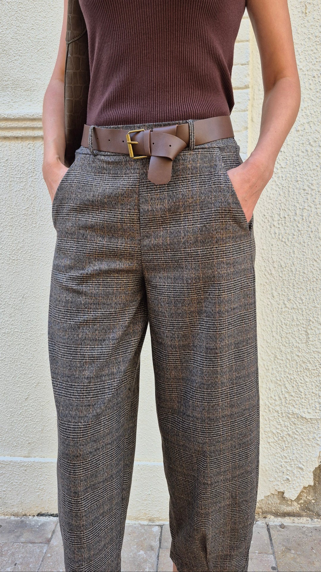 PANTALÓN CUADROS COMSET (GRIS)