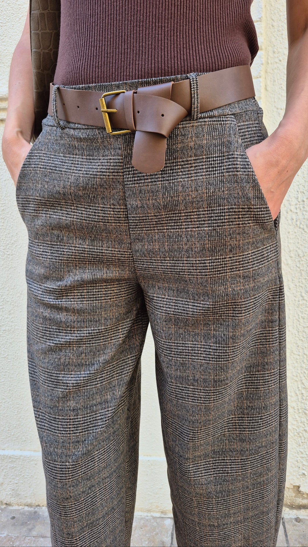 PANTALÓN CUADROS COMSET (GRIS)