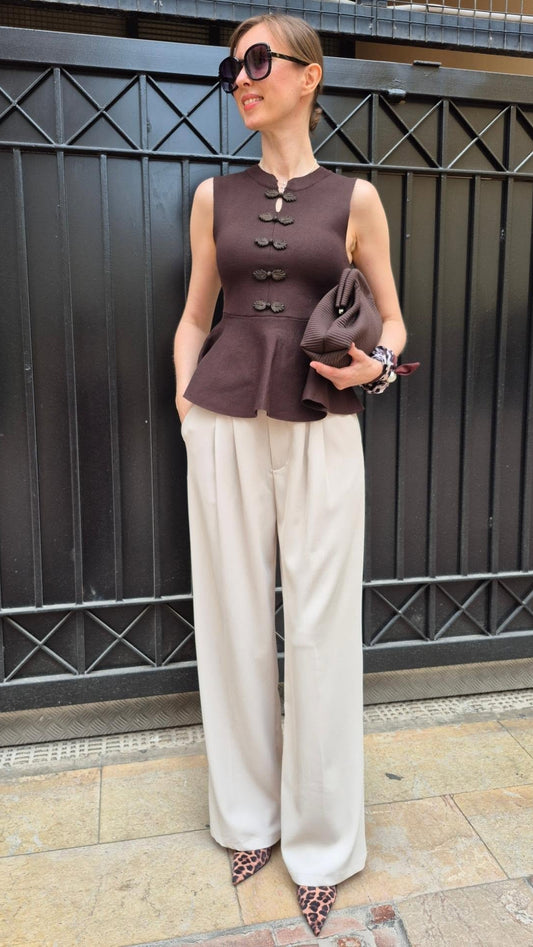PANTALÓN PINZAS BEIGE